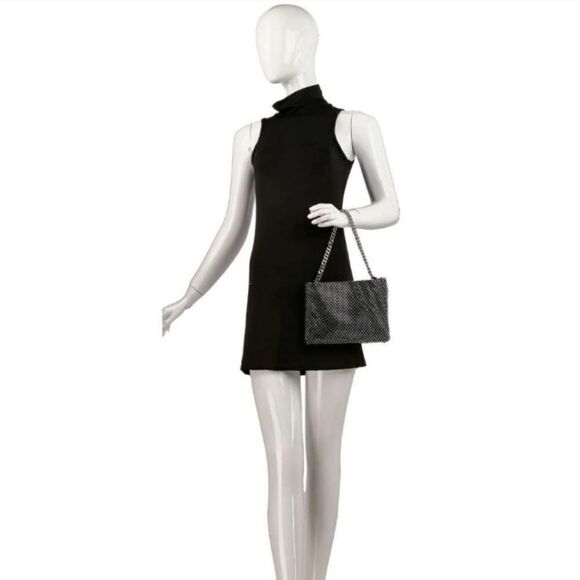 SALE Black And Silver Rhinestone Bling Evening Handbag Purse - Picture 3 of 7